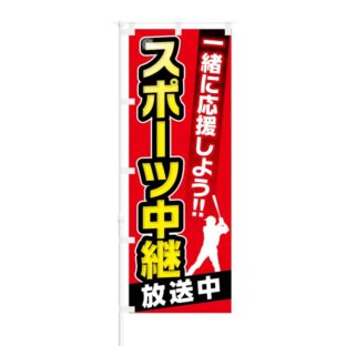 のぼり 【 一緒に応援しよう スポーツ中継 放送中 広島 】 NOB-KT0259