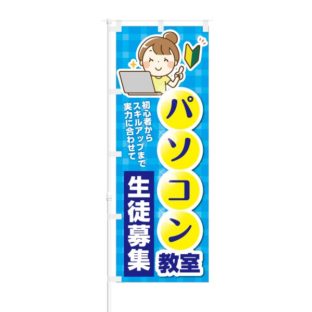 のぼり 【 パソコン教室 生徒募集 実力に合わせて 】 NOB-KT0372